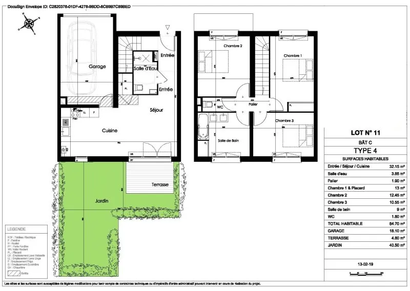 Plan - Villa Récemment Construite avec Terrasse à Seysses