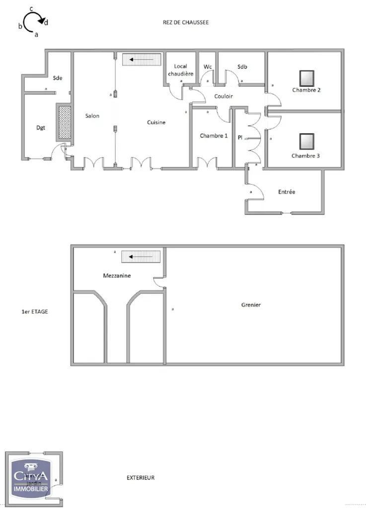 Floor Plan - Renovated House with Garden in Chartres Centre