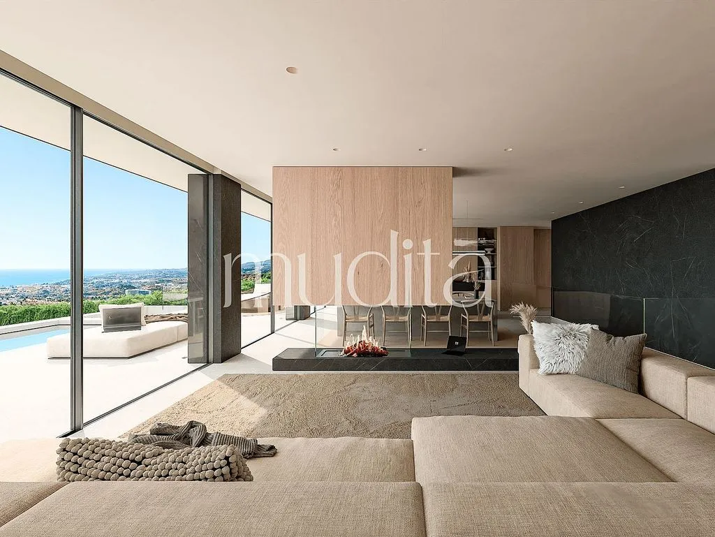 Living Room - Contemporary Villa with Pool in Teià