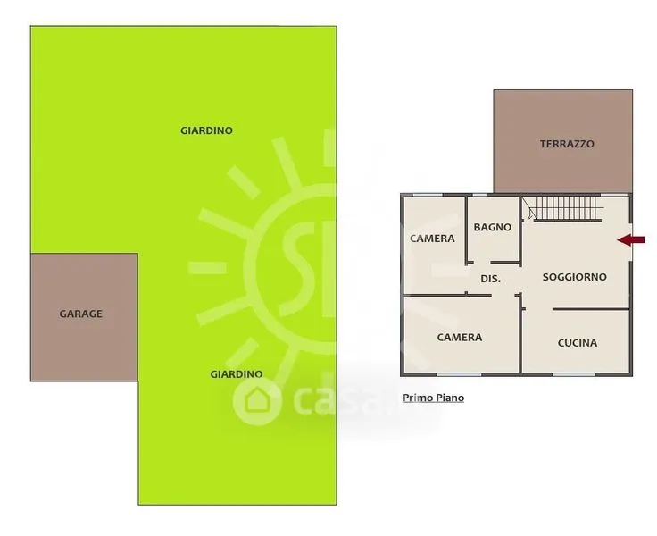 Plan - Independent Apartment with Garden in Conselice