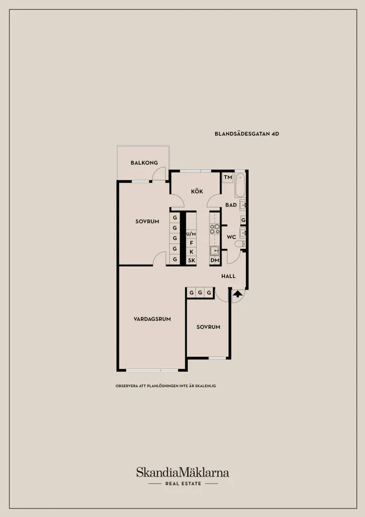 Plan - Modern Flat with Balcony in Mölndal