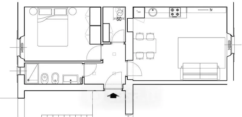 Plaan - Armed Two-Bedroom in Via Bernardino Verro, Milan