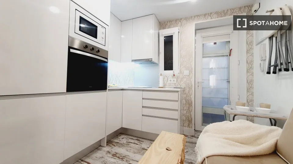 Kitchen - Furnished Studio in Trafalgar, Madrid
