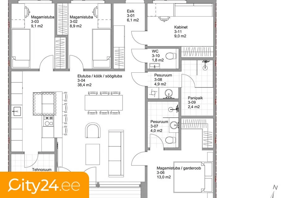 Plan - New Apartment with Sauna in Kiili