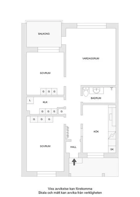Plan - Apartment with Glazed Balcony in Västerås