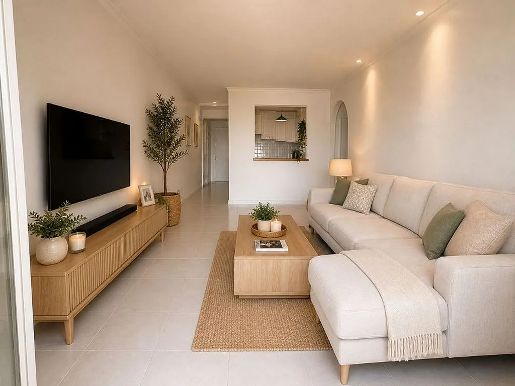Séjour - Apartment with Pool and Sea View in Mascarat