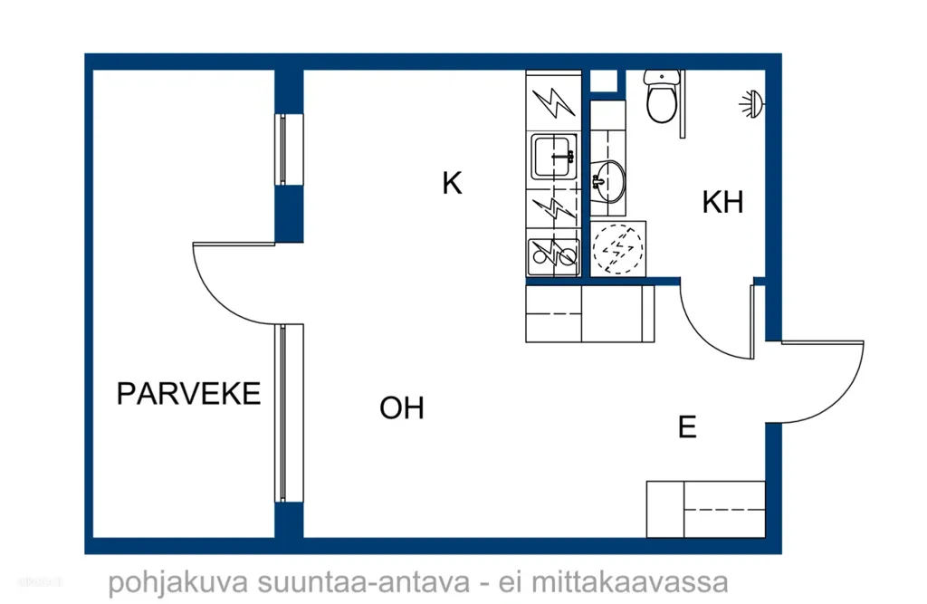 Plan - Modern Studio with Balcony in Ritaharju, Oulu