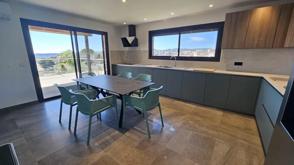 Kitchen - Contemporary House with Hill Views in La Colle-sur-Loup