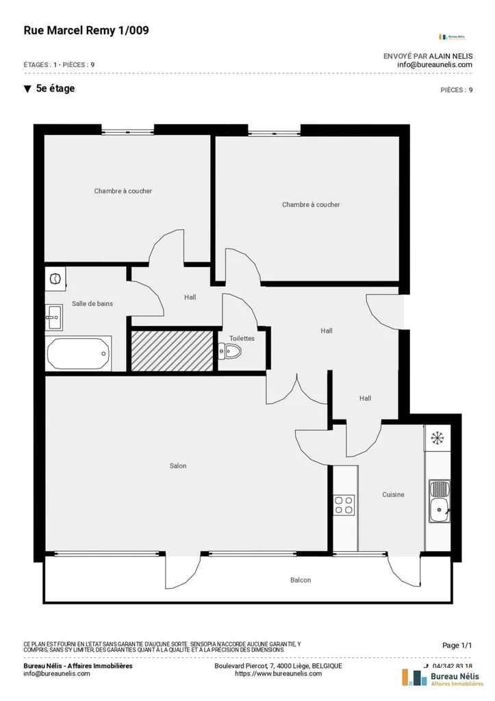 Planimetria - Renovated Apartment with Balcony in Grivegnée