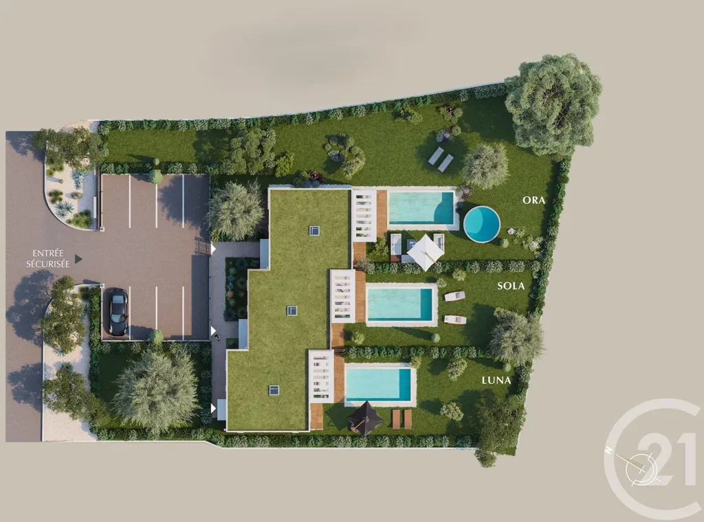 Vue aérienne - Villa avec Piscine Privative à Cagnes-sur-Mer