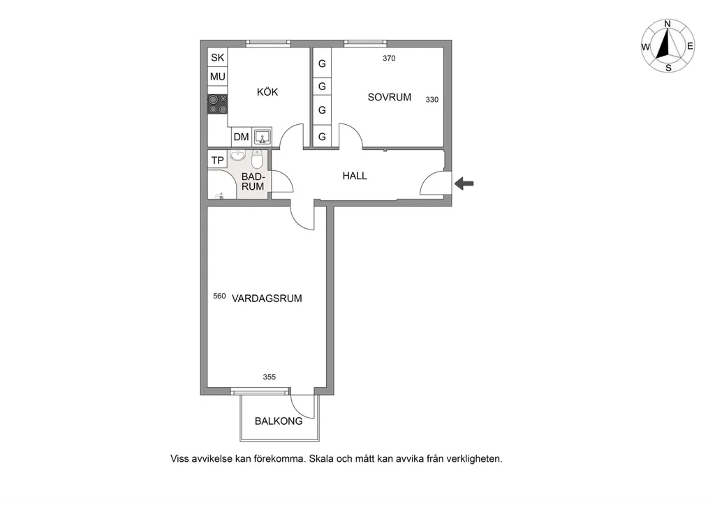 Plan - Modern Flat with South-Facing Balcony in Västerhaninge