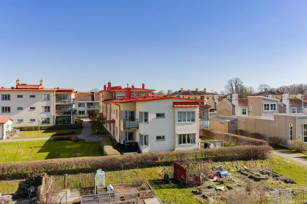 Vue aérienne - Apartment with Garden Access in Vadstena