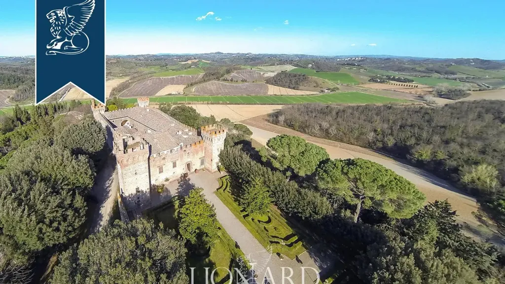 Vue aérienne - Historic Castle with Vineyards near Florence