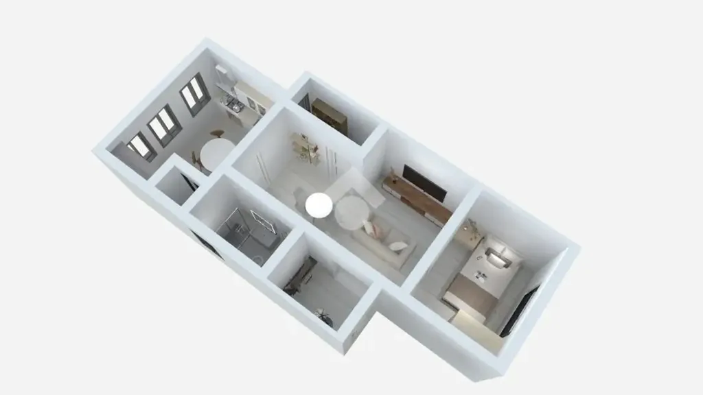 Floor Plan - Rustic 2-Bedroom Flat in Palermo