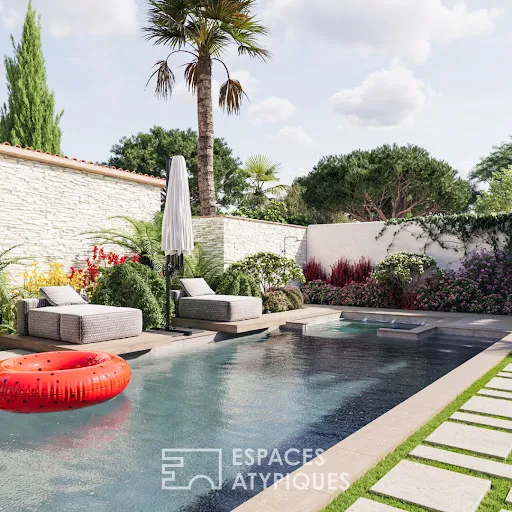 Pool - Luxury House with Pool in La Flotte
