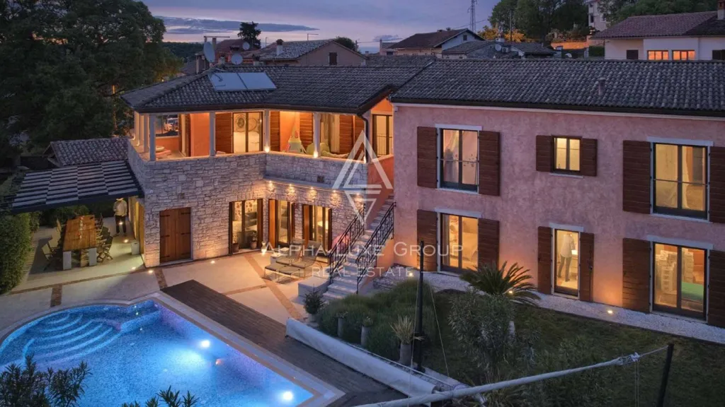 Vue aérienne - Modern Villa with Expansive Garden in Rovinj