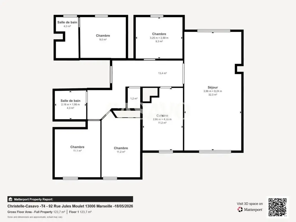Plan - Appartement Familial avec Terrasse à Marseille-Vauban
