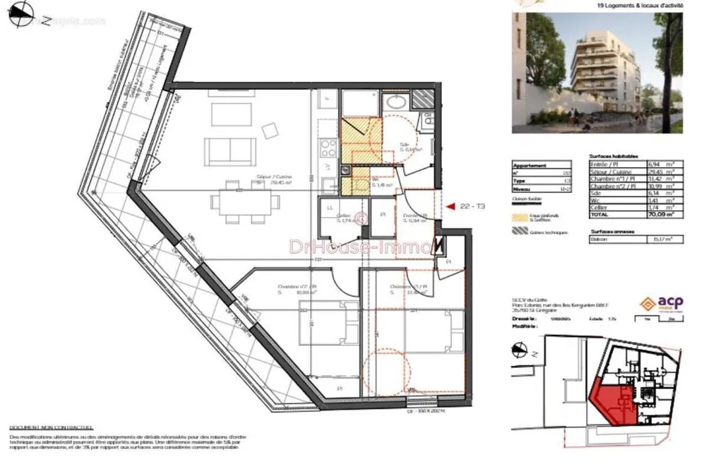Plan - Appartement Lumineux avec Balcon à Vannes