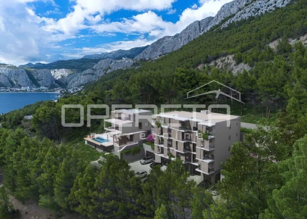 Vue aérienne - Spacious Two-Bedroom Apartment with Balcony in Omiš