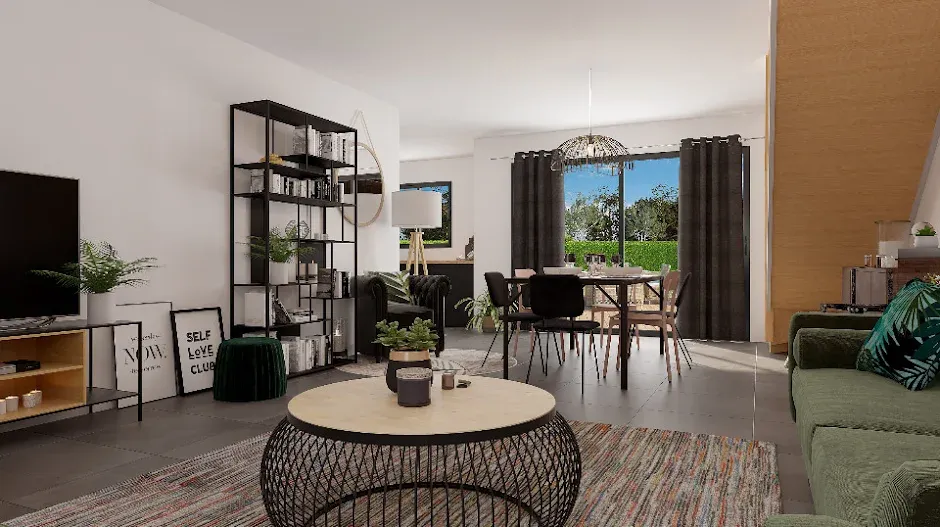 Séjour - Maison Neuve à Le Perrier avec Garage