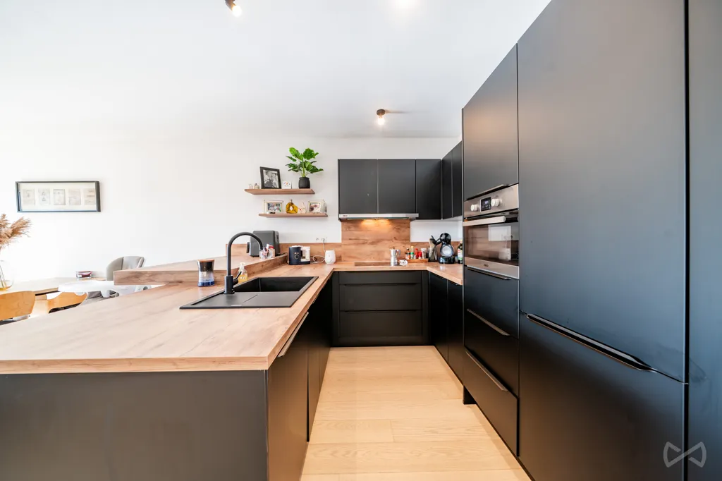 Kitchen - Modern Apartment with Terrace in Waremme