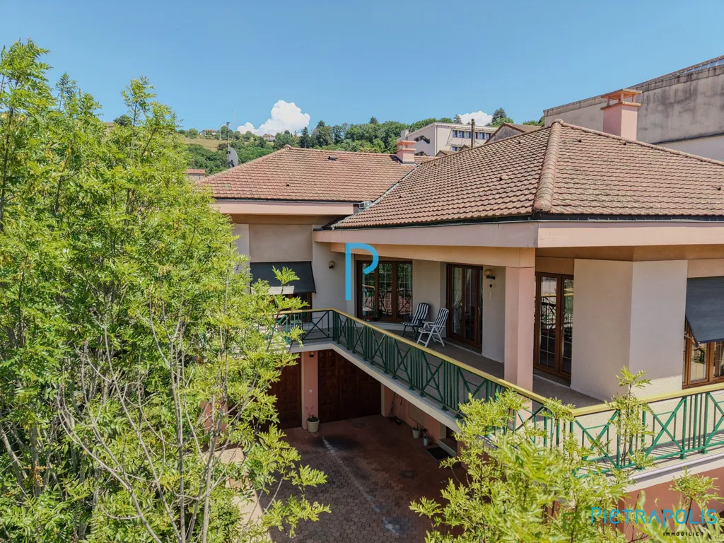 Aerial - Architect-Designed House with Garden in Thizy