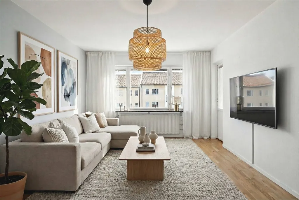 Séjour - Apartment with Balcony in Uppsala