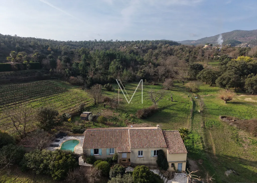 Vue aérienne - Maison Luxueuse avec Piscine au Plan-de-la-Tour