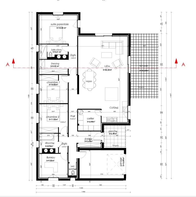 Plan - Contemporary House with Pool Potential in Sérignan