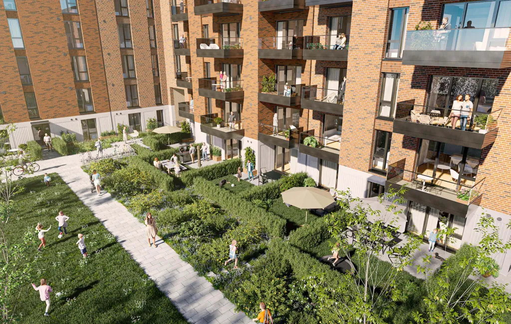 Vue aérienne - 4-Bed Apartment with Private Terrace in Brøndby