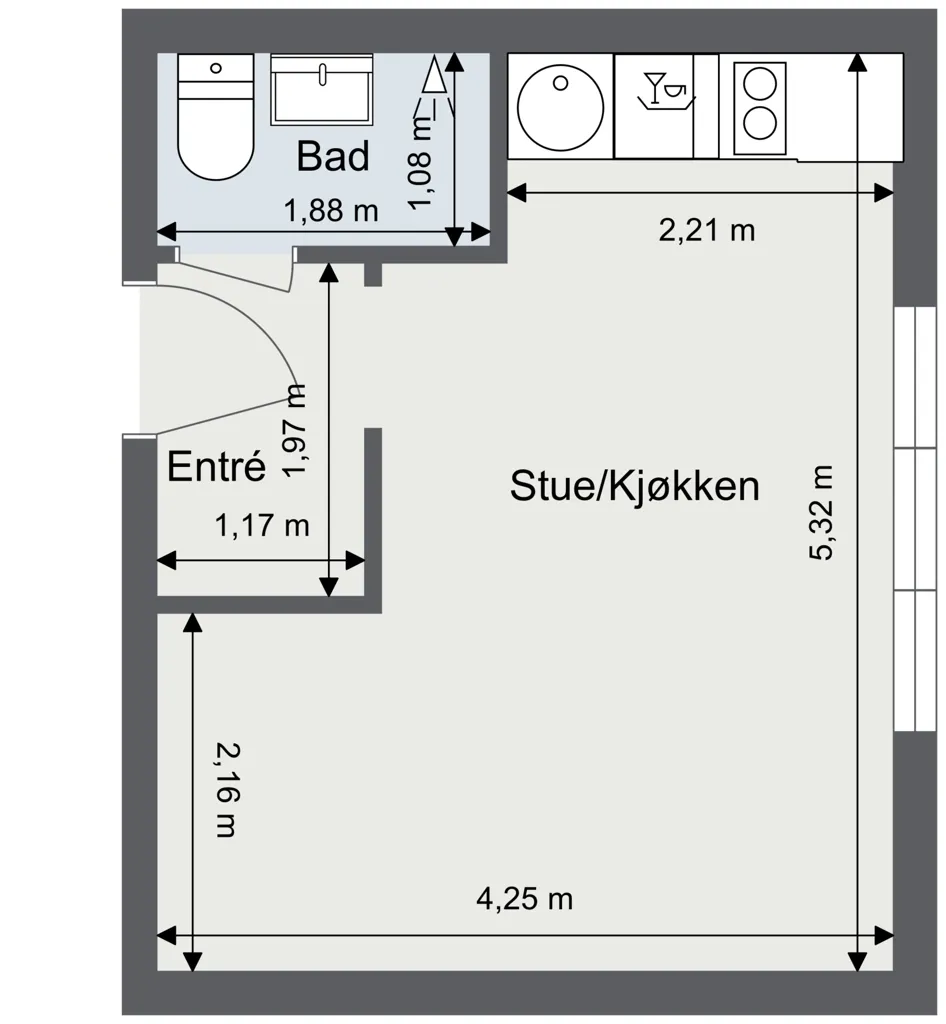 Planimetria - Modern Flat with High Ceilings in Central Location