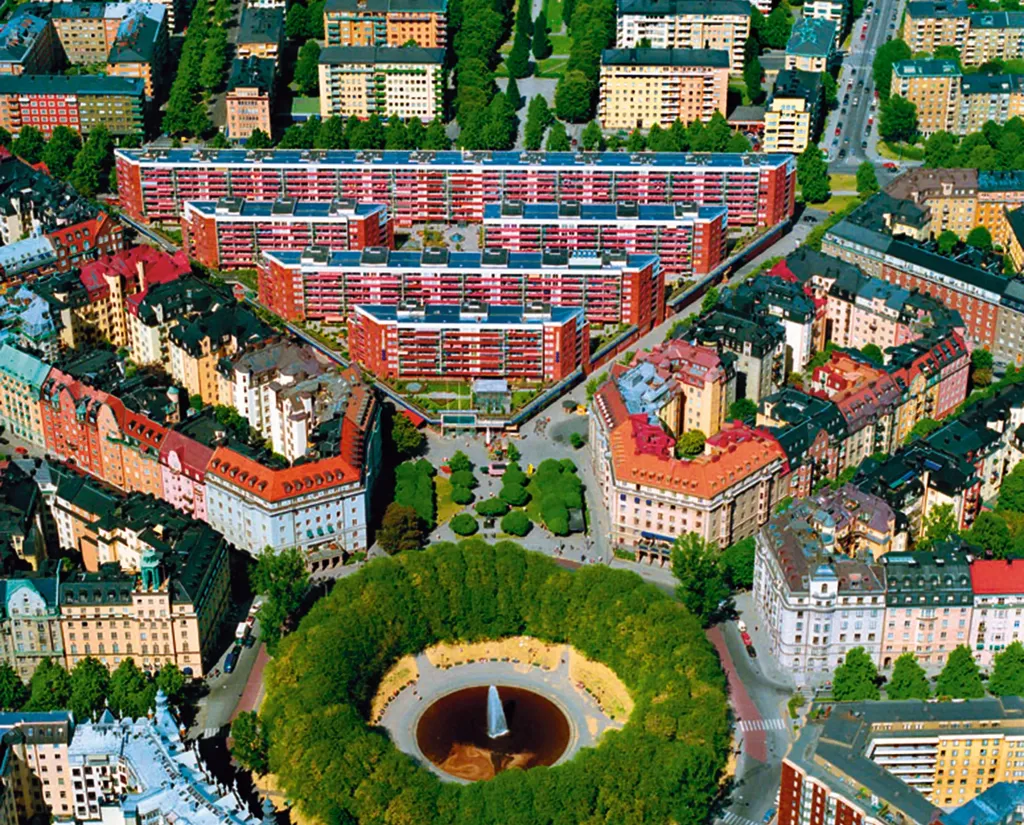 Vue aérienne - Renovated Apartment with Balcony in Östermalm