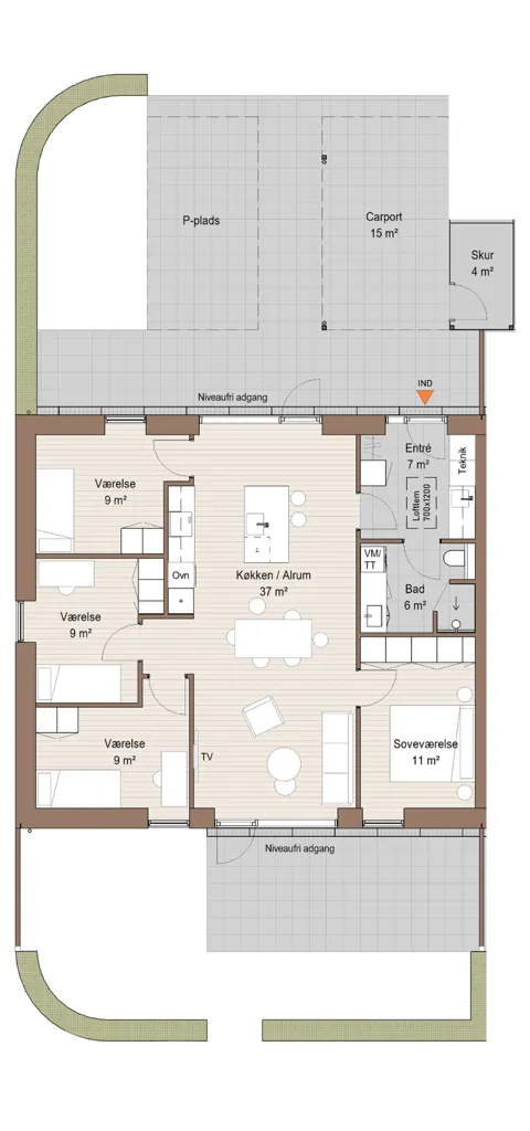 Floor Plan - Modern Rowhouses with Balcony in Brønderslev
