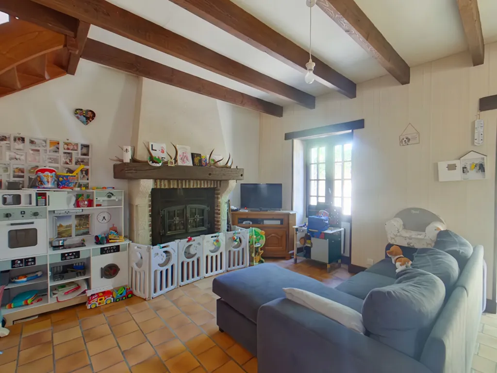 Séjour - Maison en Pierre avec Piscine à Journet