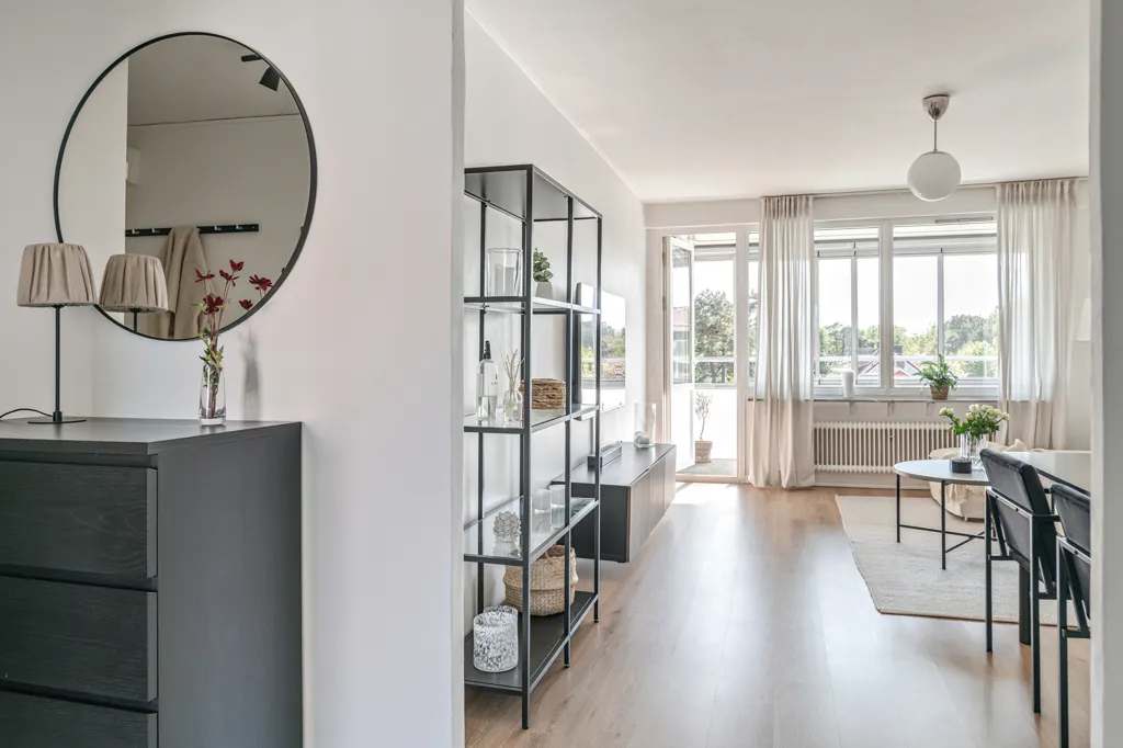 Séjour - Apartment with Large Balcony in Helsingborg