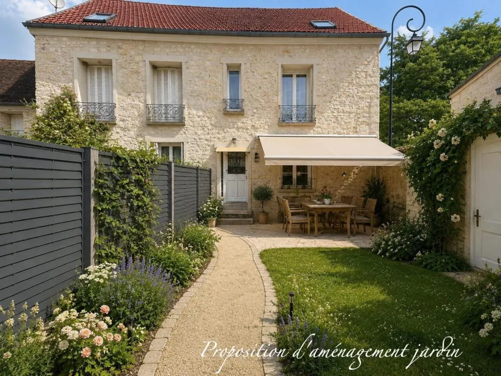 Jardin - Maison en Pierre avec Jardinet à Haravilliers
