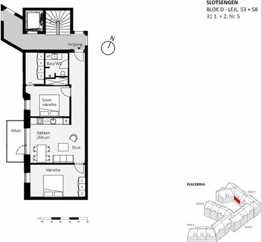 Plan - Modern Apartment with Balcony in Hillerød