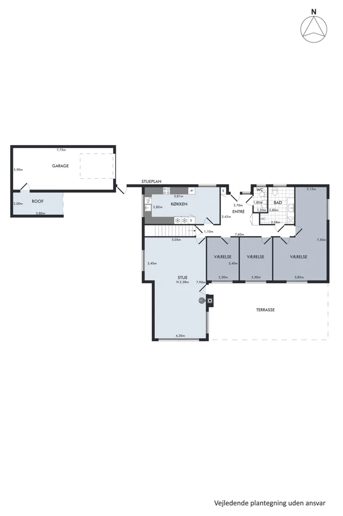 Plaan - Modernised Villa with Garden on Vestamager