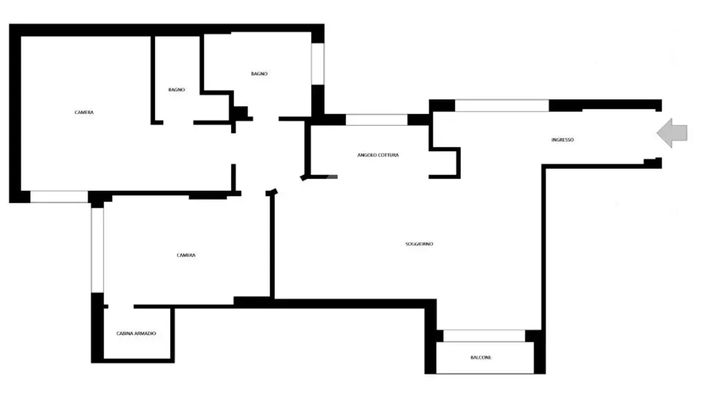 Plan - Triplex with Balcony in Central Rome