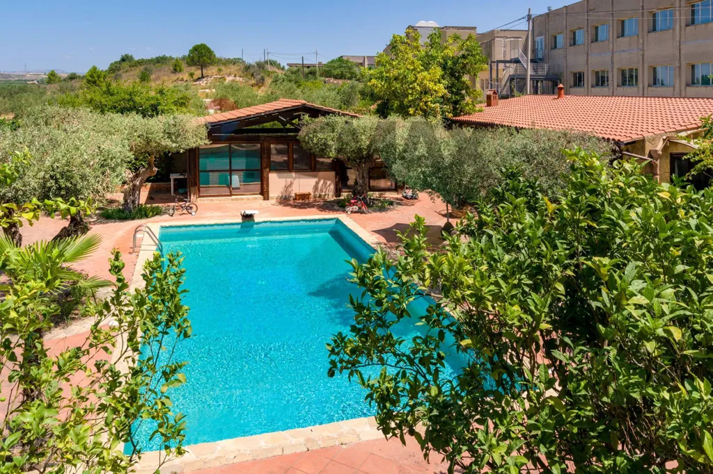 Aerial - Elegant Villa with Pool in Castelvetrano