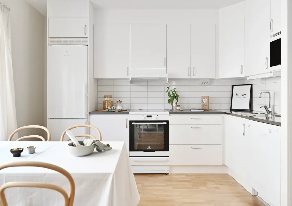 Kitchen - Apartment with West-Facing Balcony in Väsby