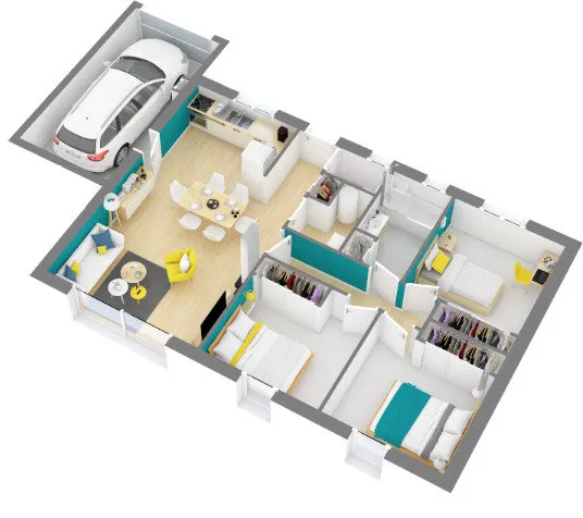 Plaan - New Build House with Garden in Cunac