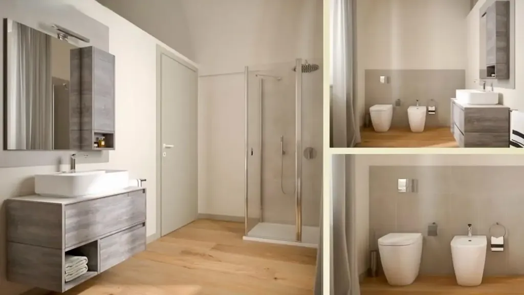 Bathrooms - Rustic-Style Apartment with Private Garden in Pisa
