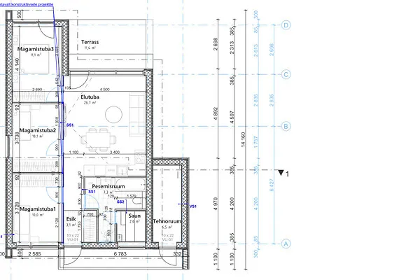 Plan - Modern Timber House with Terrace in Soinaste
