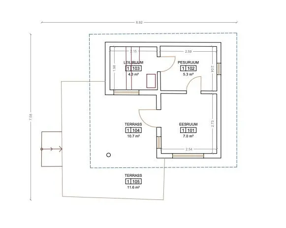 Floor Plan - Renovated Cottage with Sauna in Soeva