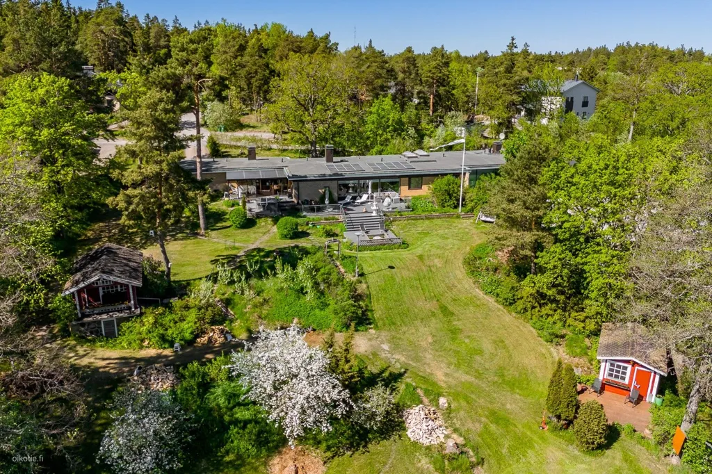 Vue aérienne - Beachfront House with Private Shore in Hirvensalo