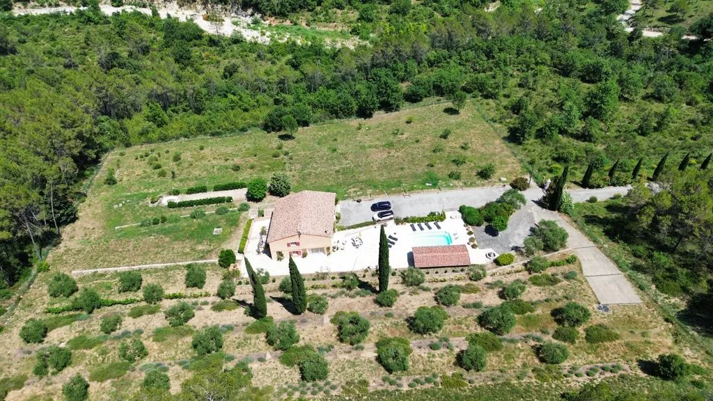 Vue aérienne - Villa avec Piscine et Terrasse à Lorgues