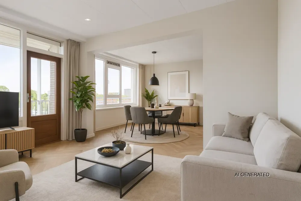 Séjour - Galerij Flat with Balcony in Schiedam
