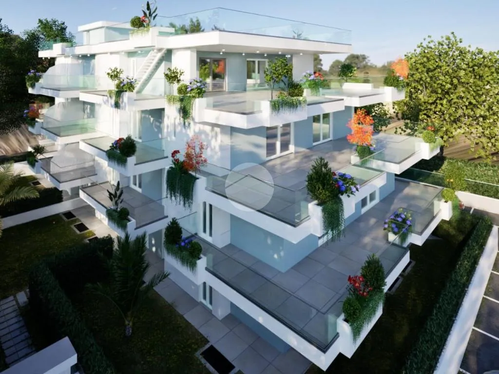 Vue aérienne - Triplex with Panoramic Terrace on Grottammare Seafront