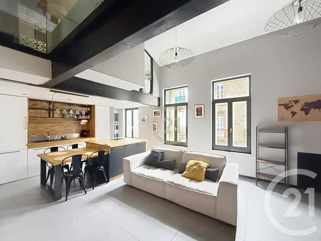 Séjour - Appartement F2 Meublé au Cœur de Perpignan